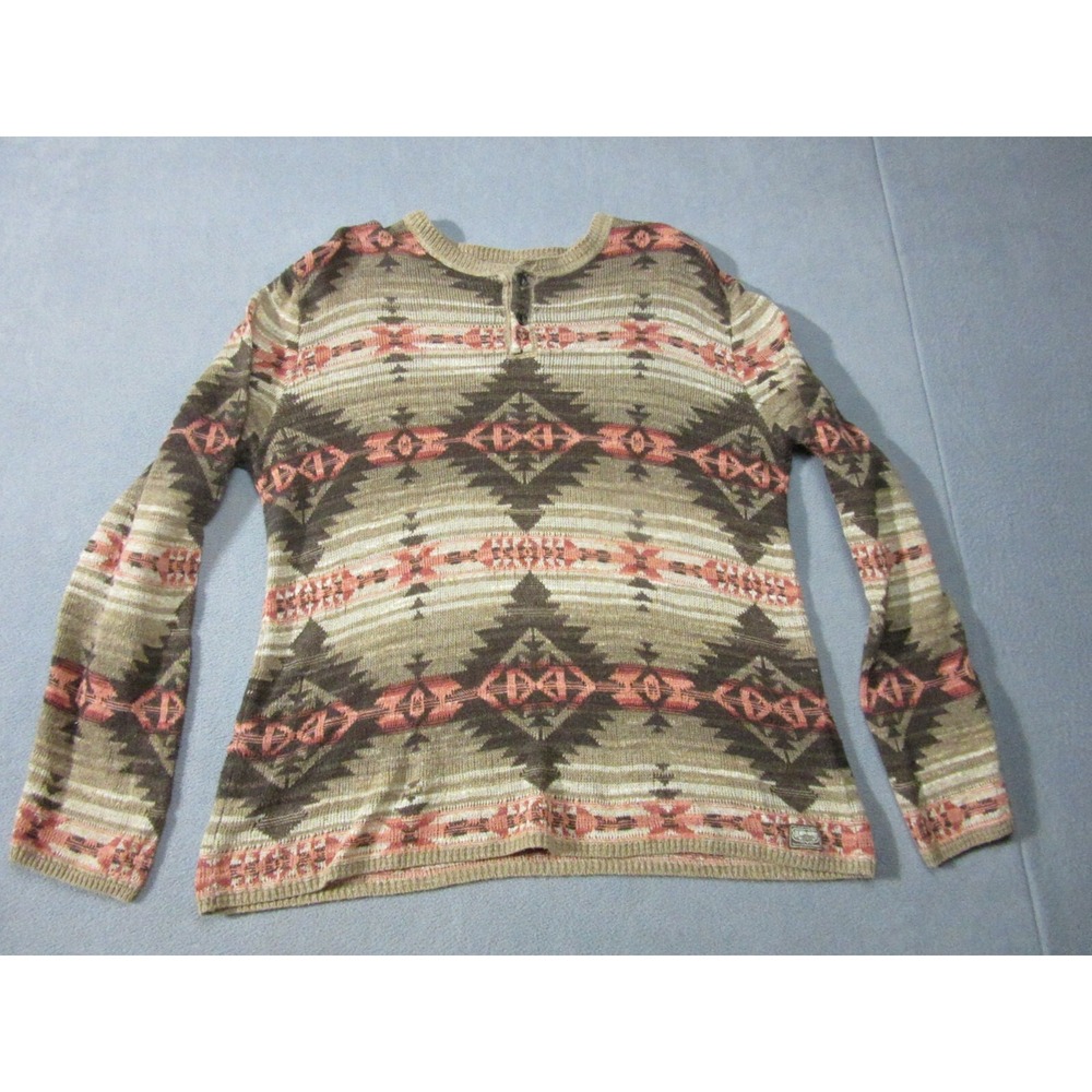 Denim & Supply Ralph Lauren Sweater Womens Large Brown Pink Good Aztec Knit